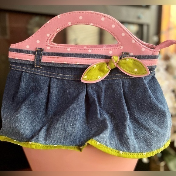 👜VINTAGE👜 Denim Mini Skirt Handbag👜 New Without Tags👜 Very Unique+Chic - Picture 1 of 8